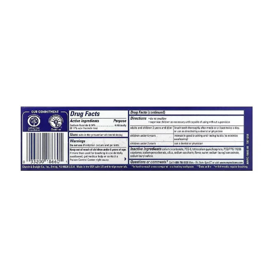 Arm & Hammer Advance White Toothpaste, Clean Mint, 4.3 oz - 12 Pack - Image 4