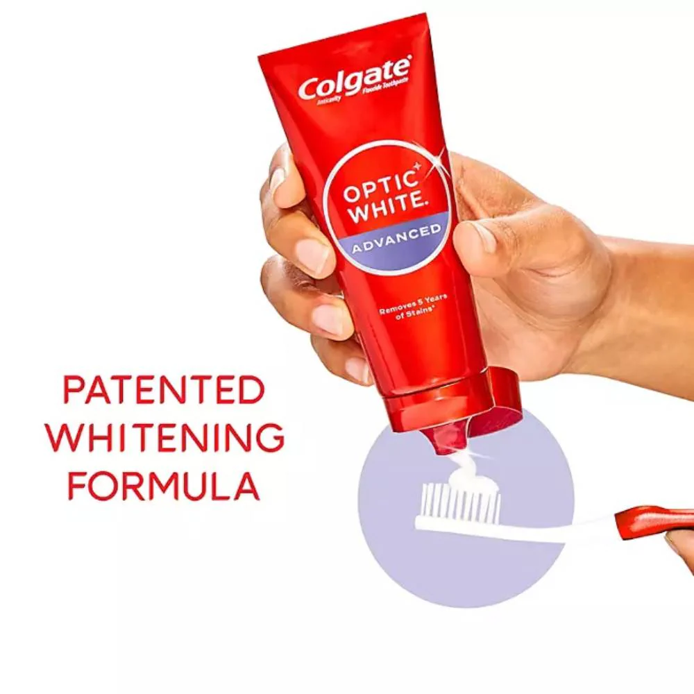 Colgate - Optic White Advanced Teeth Whitening Toothpaste, Sparkling White - 4.2 Oz - 5 Pack - Image 3
