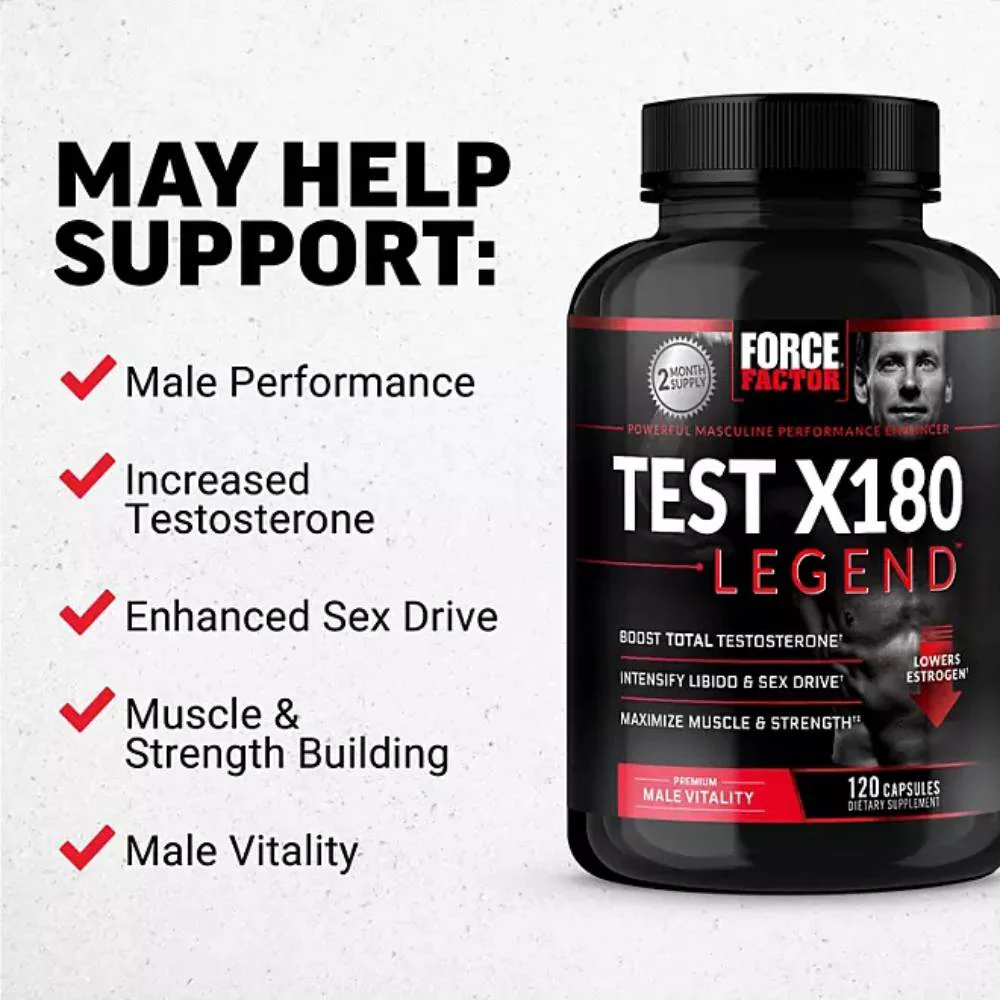 Force Factor - Test X180 Legend Testosterone Booster Capsules - 120 Count Each - Image 3