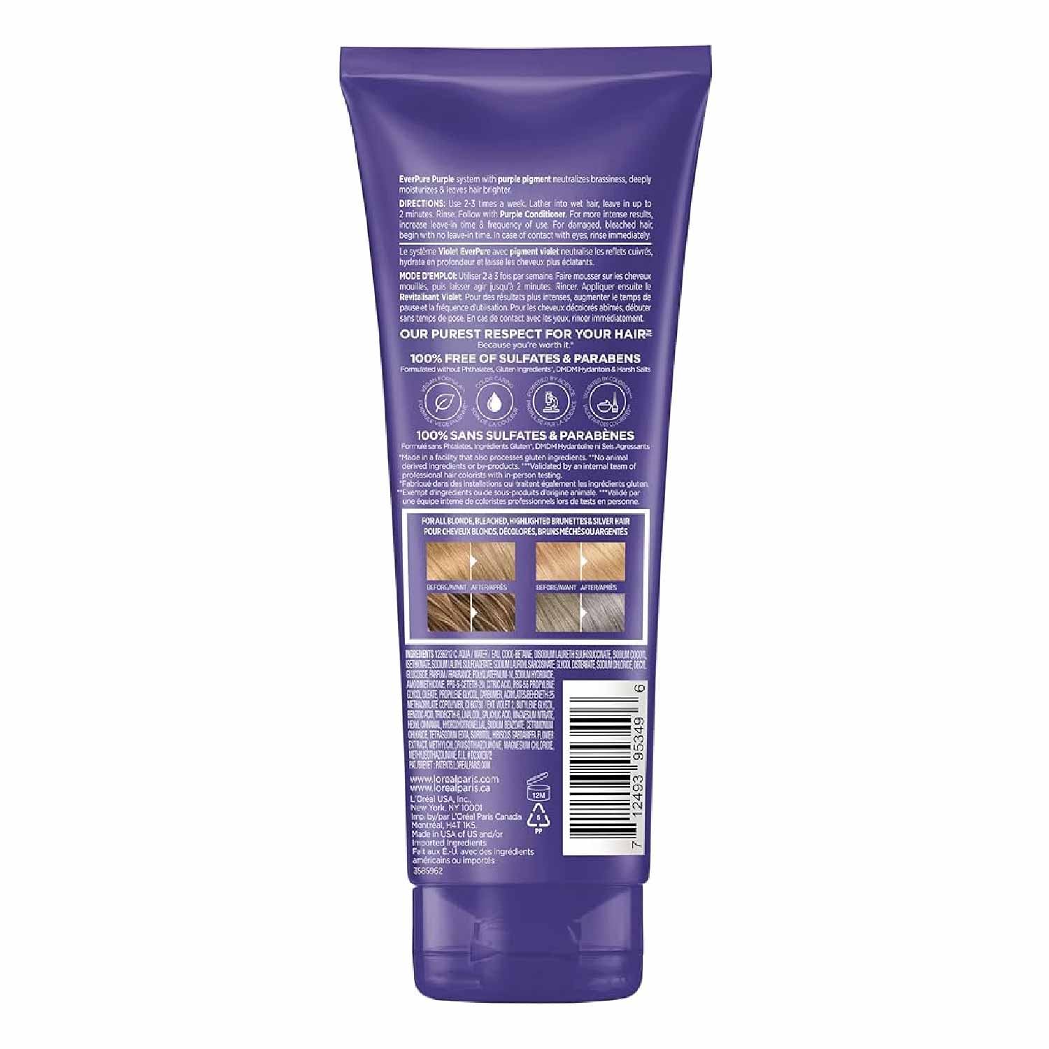 L'Oreal - EverPure Sulfate Free Purple Toning Purple Shampoo - 6.8 Oz - 6 Pack - Image 3