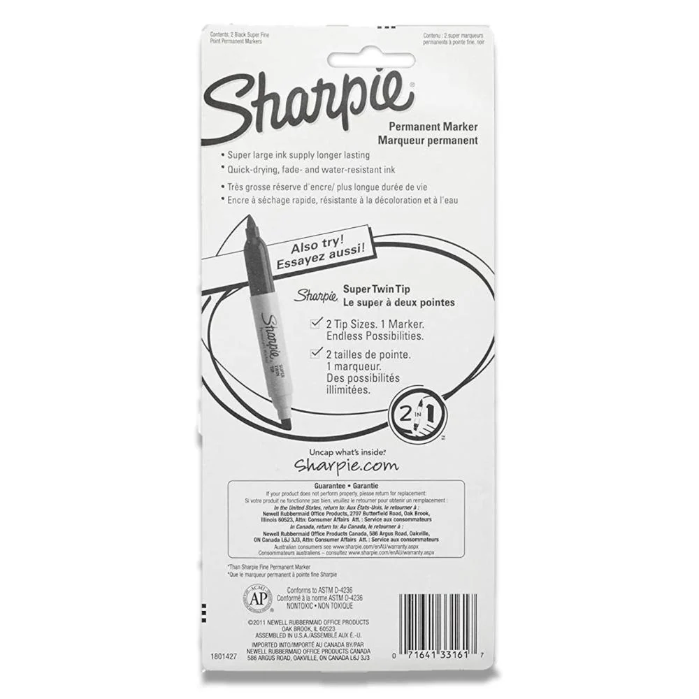 Sharpie Super Permanent Markers - Black Fine Tip, Long-Lasting Ink, 48 Pack - Image 3